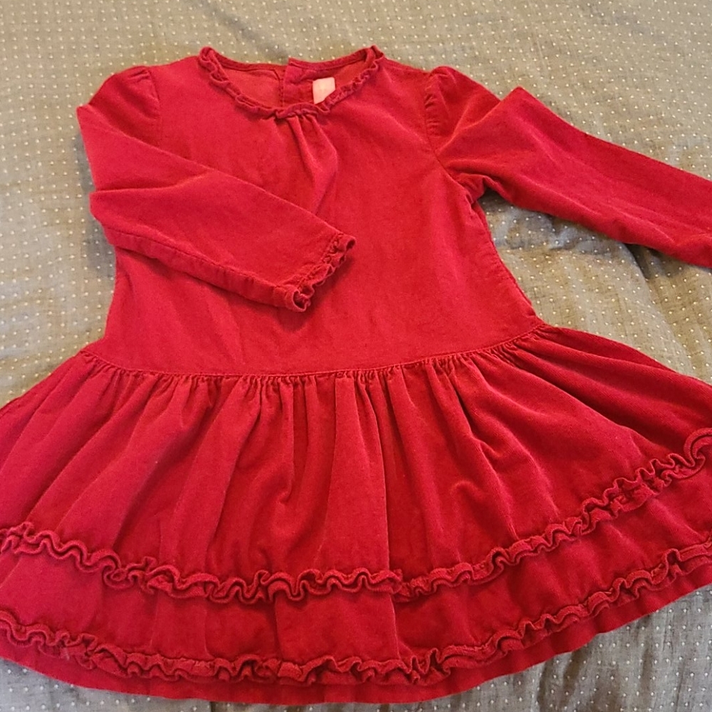 Red corduroy dress